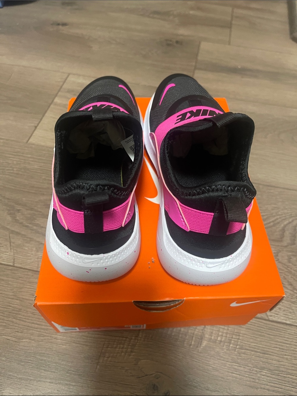Nike Black Slip-On Sneakers with Hot Pink Accents - Picture 4 of 8